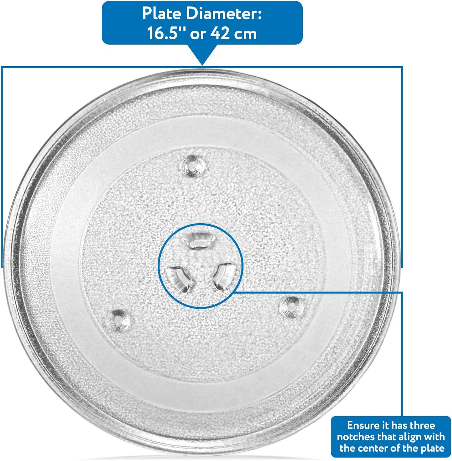 16.5’’ Panasonic Compatible Microwave Glass Plate/Microwave Glass Turntable Plate Replacement - Equivalent to Panasonic Part Number F06014M00AP